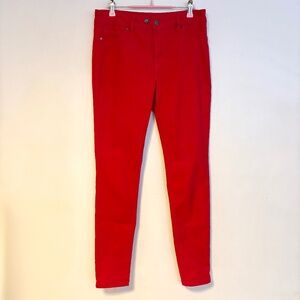 D. Jeans Mid Rise Skinny Jeans Pants Bottoms Firetruck Bright Red Womens Size 6